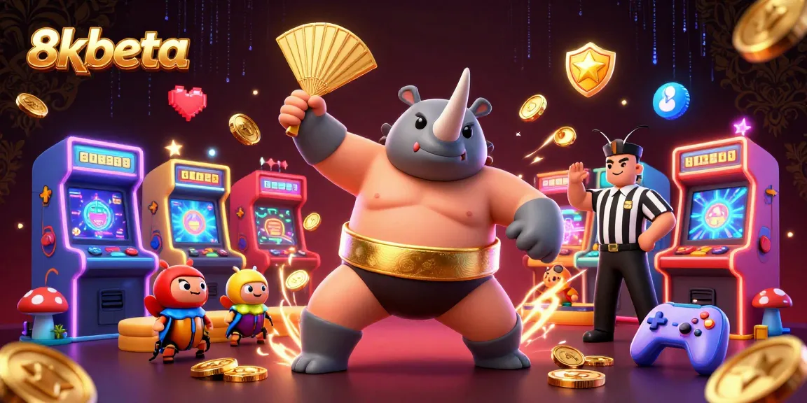 Experience the excitement of 8kbeta with vibrant 3D action featuring a beetle champion in a busy casino