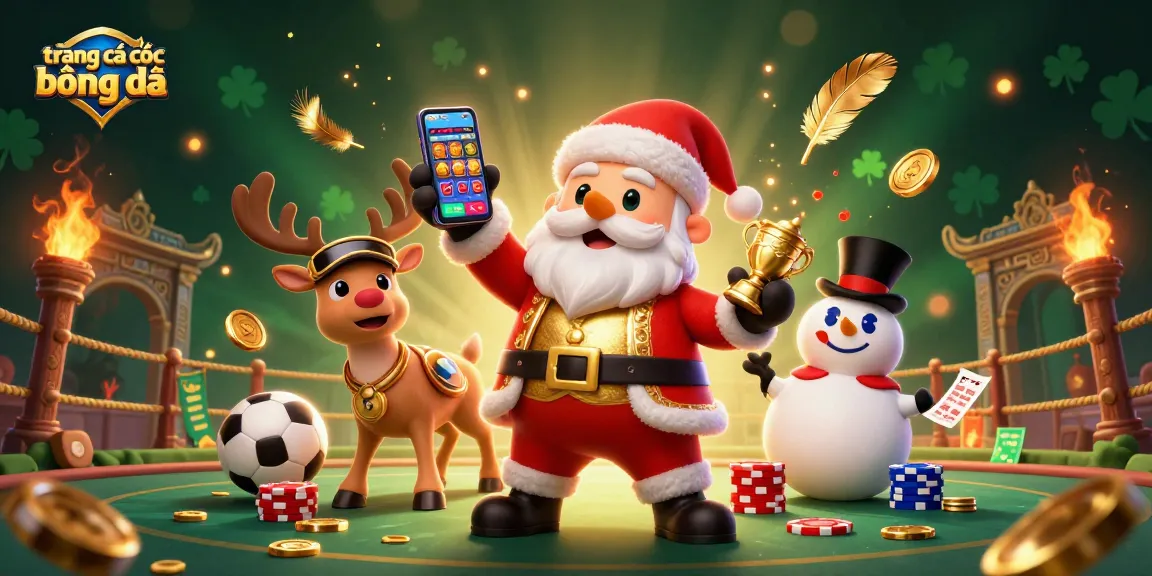 Experience the excitement of trang cá cược bóng đá with Santa and friends in a vibrant casino scene.