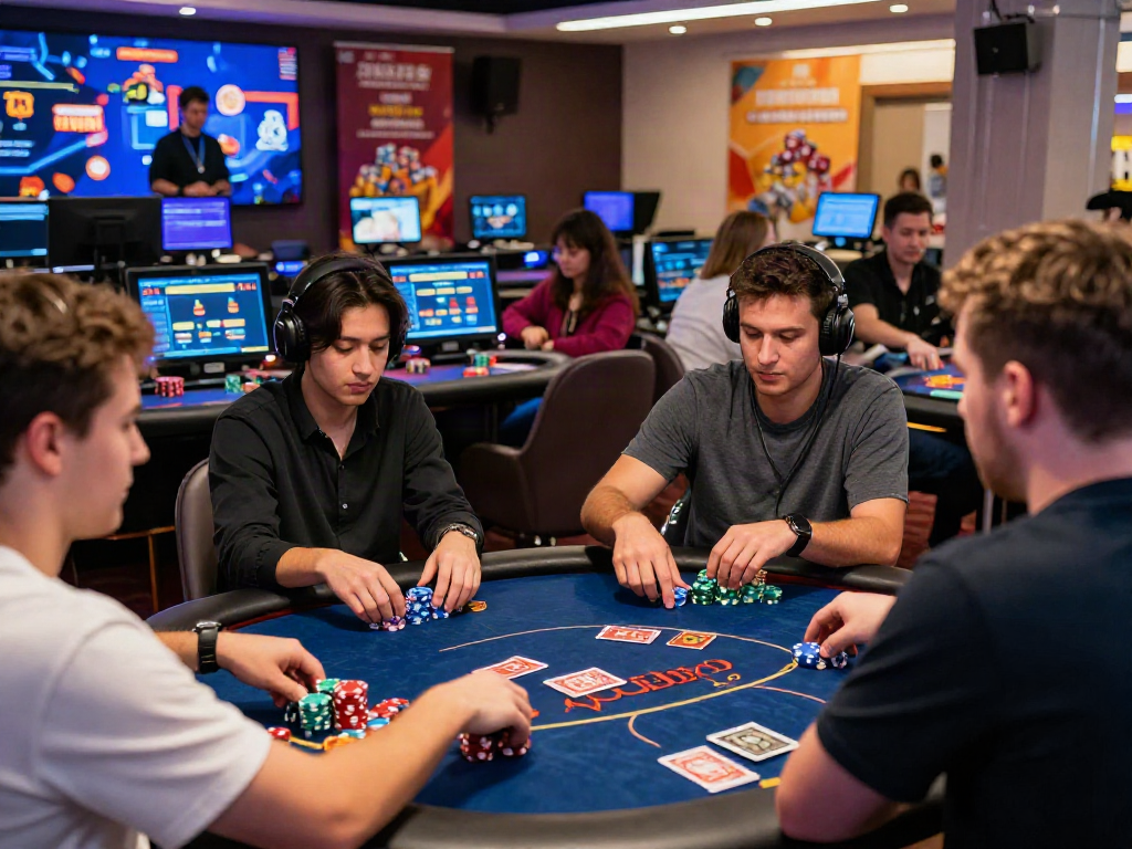Exciting gaming experience at Hitclub with players engaged in poker and blackjack.