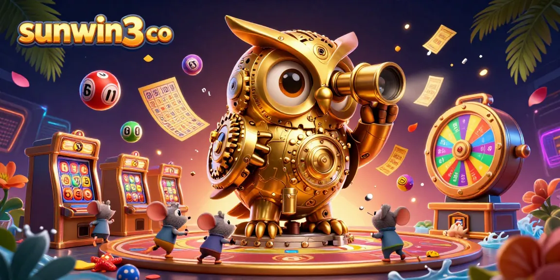 Experience thrilling wins at sunwin3 co with colorful lottery balls and a magical casino scene.