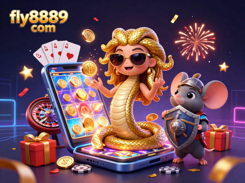 Experience thrilling gaming action with fly8889 com, featuring vibrant characters and dynamic casino elements.