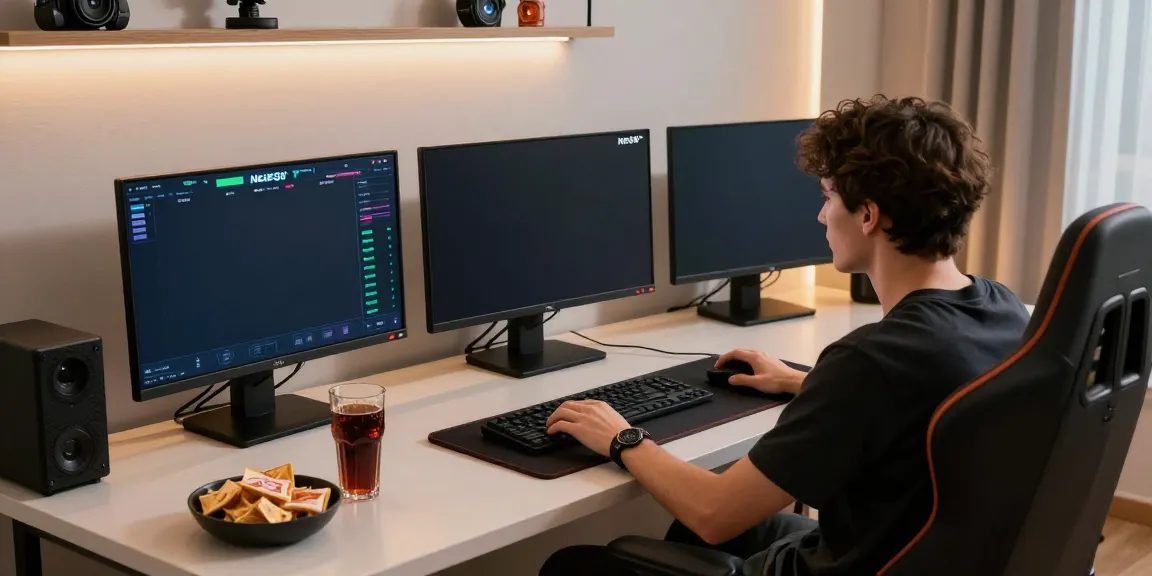 Exciting online gaming setup featuring https://net88.broker/ with live sports on multiple screens.