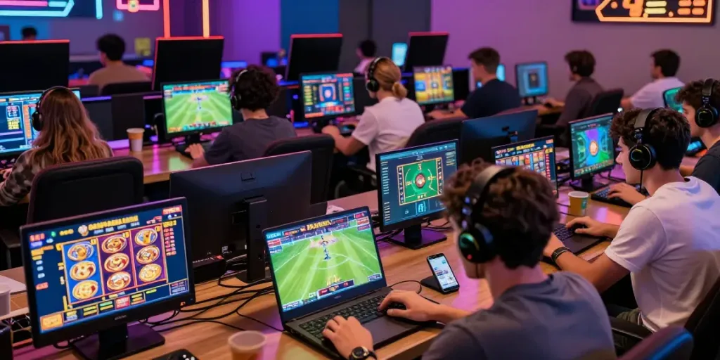 Exciting gaming experience at https://fabet.com.mx/, showcasing players engaged in live casino and sports betting.