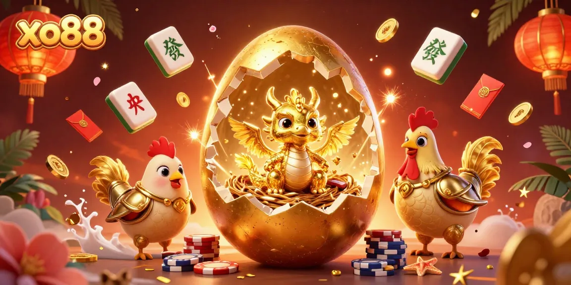 Experience the enchanting world of xo88 where golden dragons and poker chips collide.